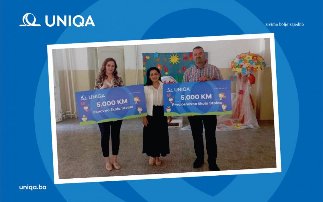 UNIQA Osiguranje doniralo 10.000 KM za obnovu zgrade osnovnih škola u Stocu